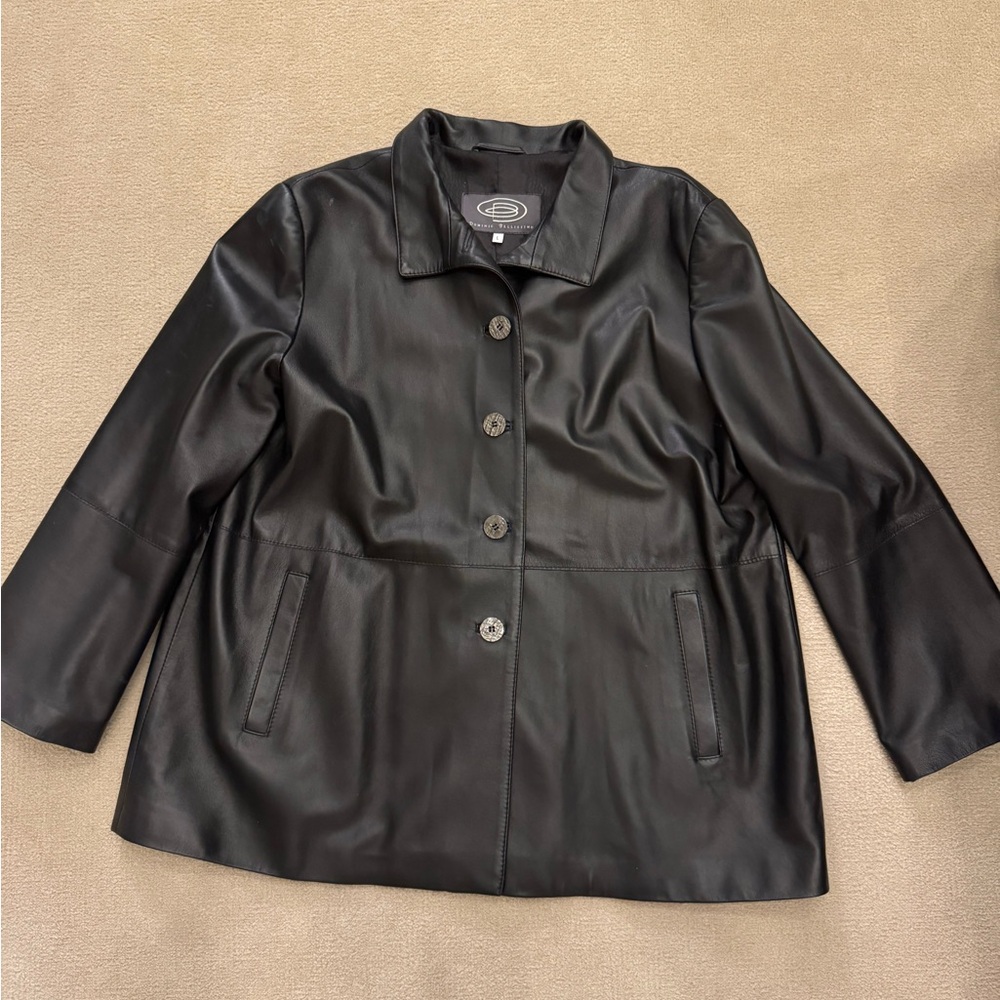 Sleek Black Leather Jacket for Women
